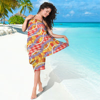 Hawaii Kahili Palaka Motifs Sarong Hawaiian Honohono Pikake Lei