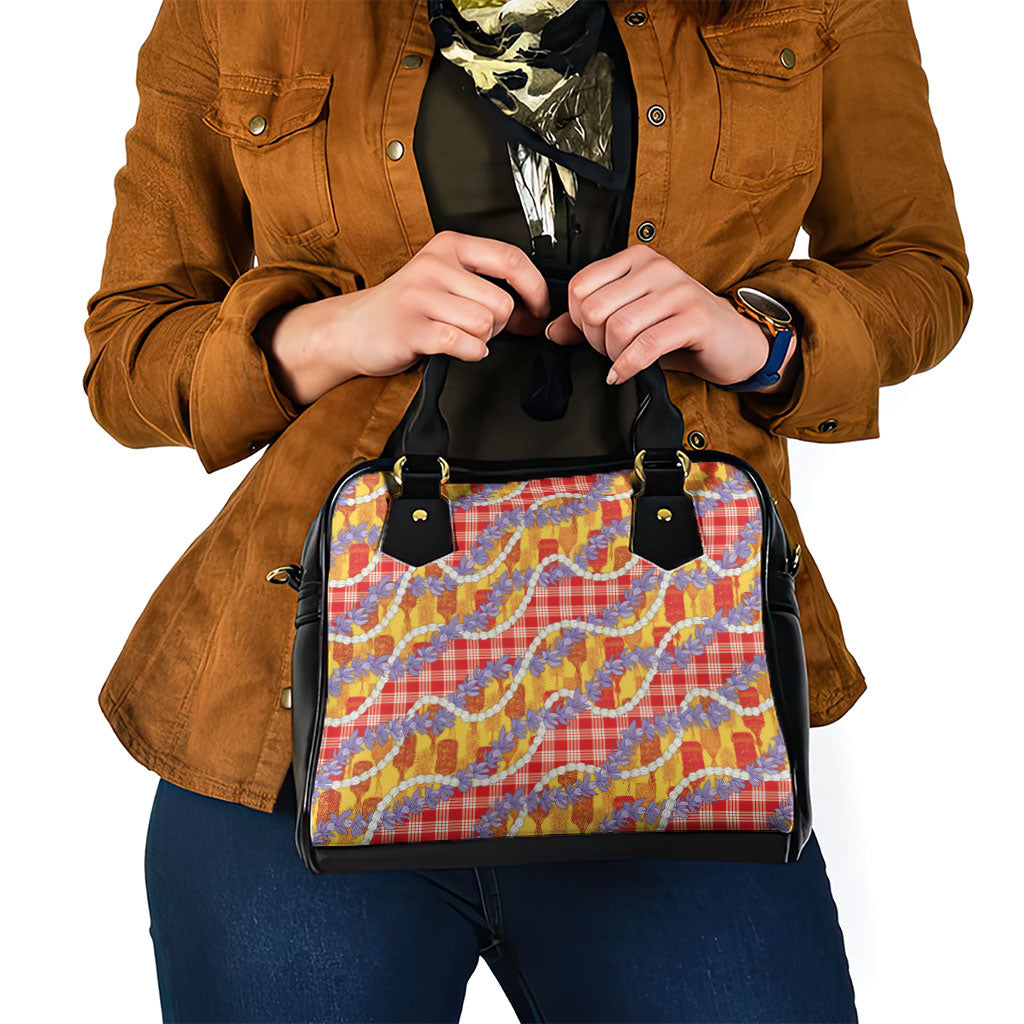 Hawaii Kahili Palaka Motifs Shoulder Handbag Hawaiian Honohono Pikake Lei