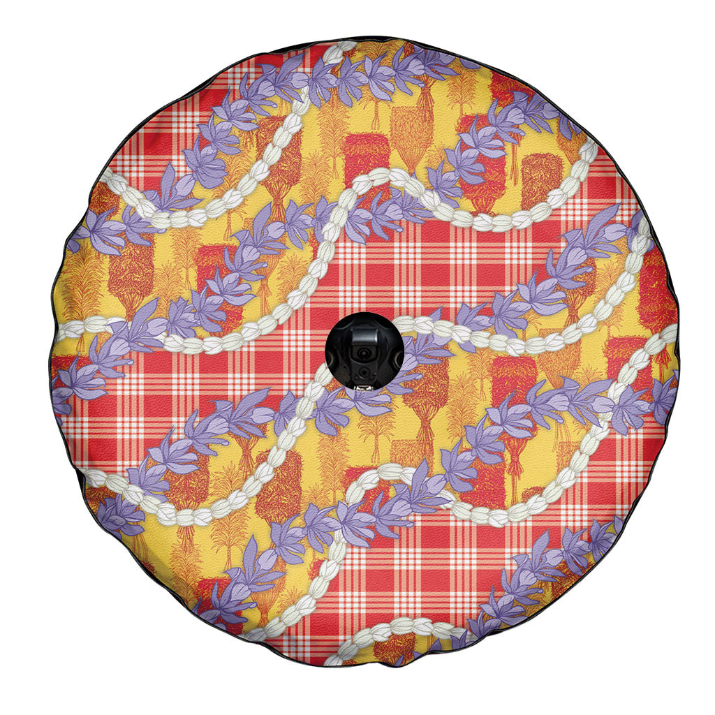 Hawaii Kahili Palaka Motifs Spare Tire Cover Hawaiian Honohono Pikake Lei