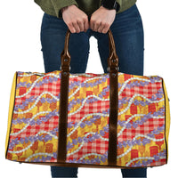 Hawaii Kahili Palaka Motifs Travel Bag Hawaiian Honohono Pikake Lei