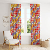 Hawaii Kahili Palaka Motifs Window Curtain Hawaiian Honohono Pikake Lei