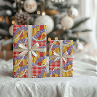 Hawaii Kahili Palaka Motifs Wrapping Paper Hawaiian Honohono Pikake Lei
