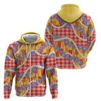 Hawaii Kahili Palaka Motifs Zip Hoodie Hawaiian Honohono Pikake Lei