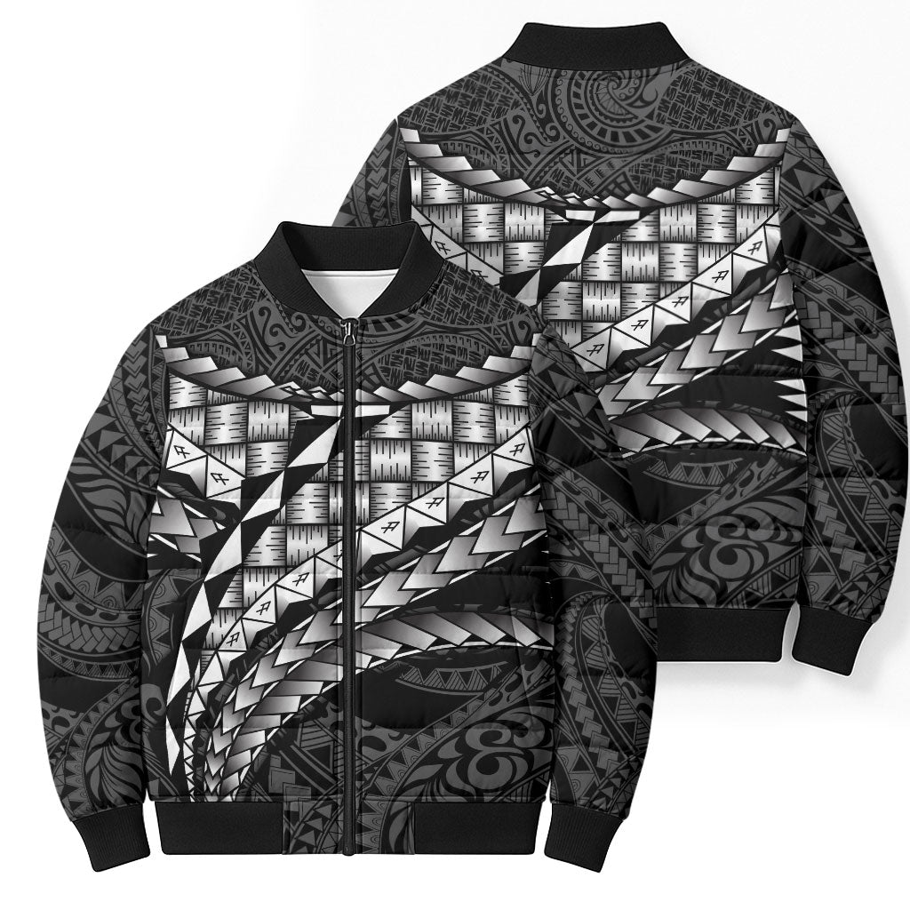 Hawaii Lauhala Tattoo Bomber Puffer Jacket Hawaiian Hala Leaf Weaving