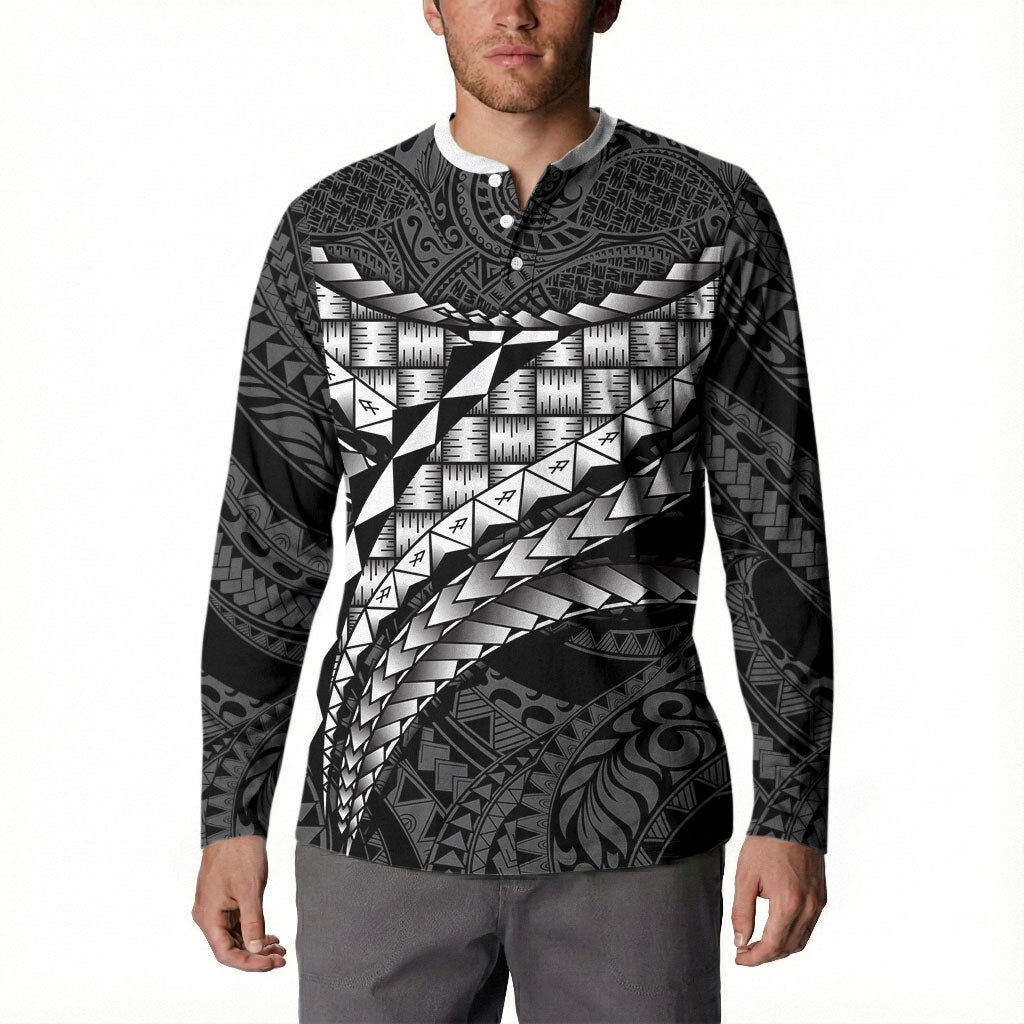 Hawaii Lauhala Tattoo Button Sweatshirt Hawaiian Hala Leaf Weaving