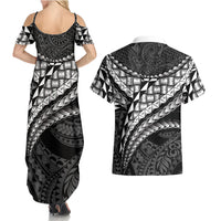 Hawaii Lauhala Tattoo Couples Matching Summer Maxi Dress and Hawaiian Shirt Hawaiian Hala Leaf Weaving