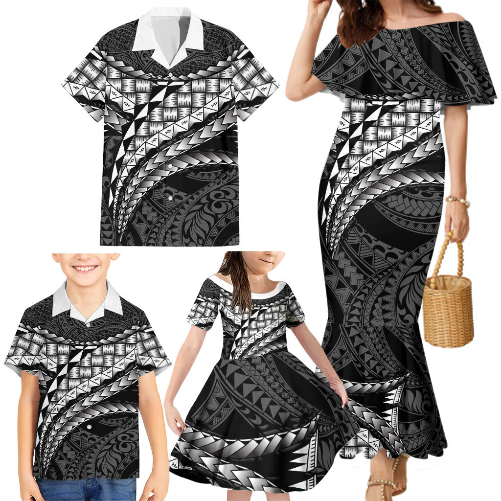 Hawaii Lauhala Tattoo Family Matching Mermaid Dress and Hawaiian Shirt Hawaiian Hala Leaf Weaving LT14 - Polynesian Pride