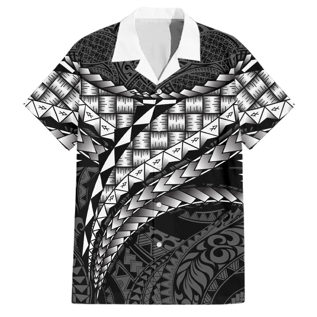 Hawaii Lauhala Tattoo Family Matching Short Sleeve Bodycon Dress and Hawaiian Shirt Hawaiian Hala Leaf Weaving LT14 Dad's Shirt - Short Sleeve Black - Polynesian Pride