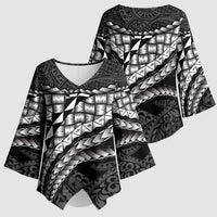 Hawaii Lauhala Tattoo Kimono Sleeve Blouse Hawaiian Hala Leaf Weaving