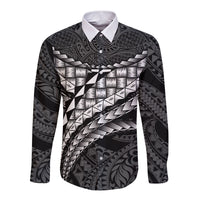 Hawaii Lauhala Tattoo Long Sleeve Button Shirt Hawaiian Hala Leaf Weaving