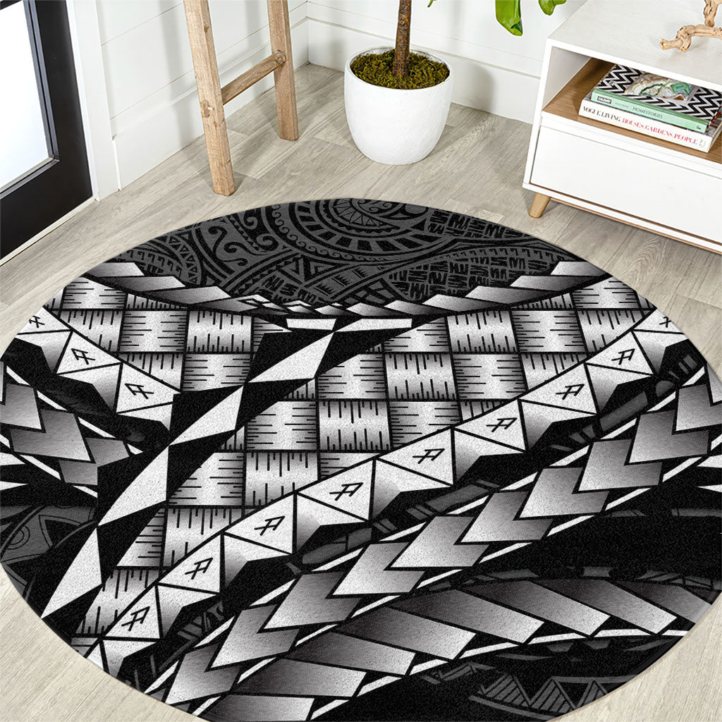 Hawaii Lauhala Tattoo Round Carpet Hawaiian Hala Leaf Weaving