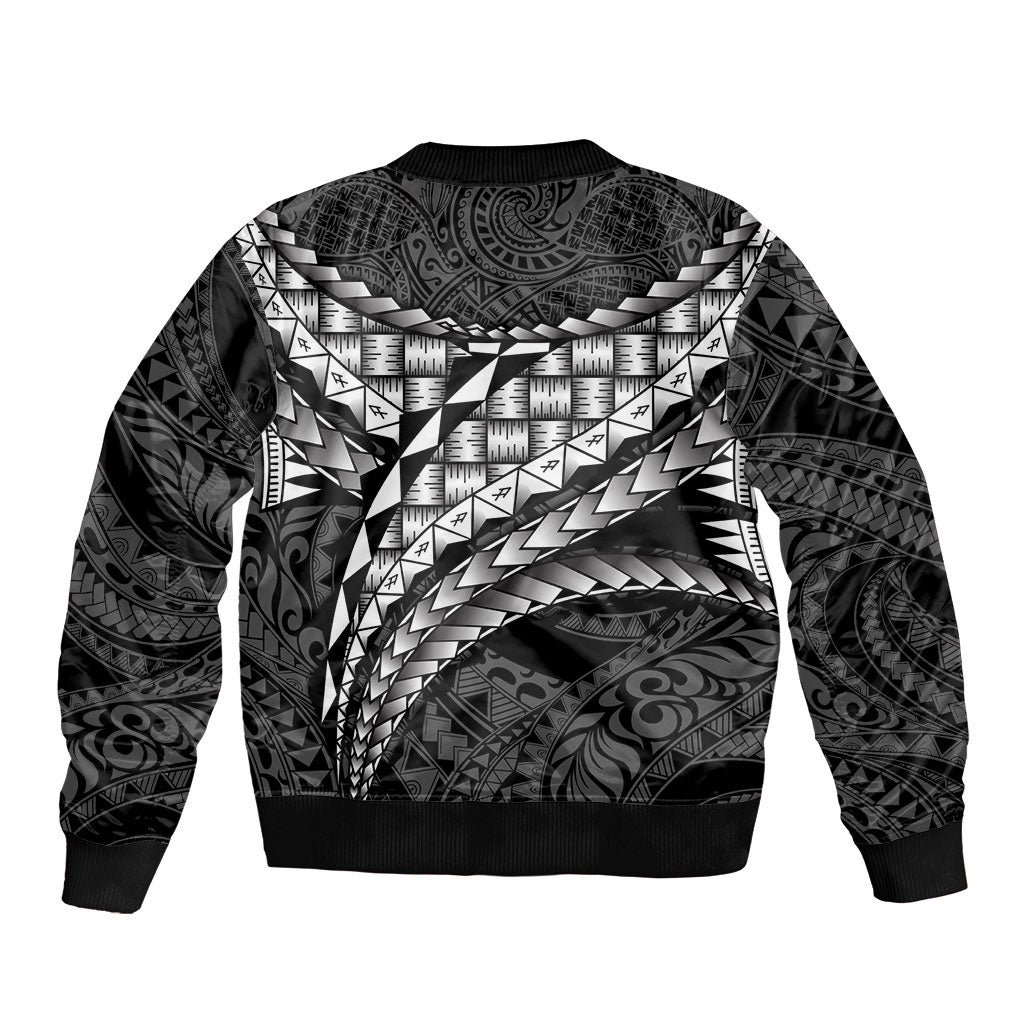 Hawaii Lauhala Tattoo Sleeve Zip Bomber Jacket Hawaiian Hala Leaf Weaving