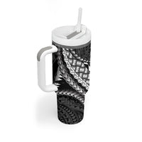 Hawaii Lauhala Tattoo Tumbler With Handle Hawaiian Hala Leaf Weaving