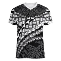 Hawaii Lauhala Tattoo Women V-Neck T-Shirt Hawaiian Hala Leaf Weaving
