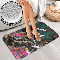 Hawaiian and Japanese Culture Bathroom Set Crane Sakura Hibiscus Tropical Vibes