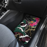 Hawaiian and Japanese Culture Car Mats Crane Sakura Hibiscus Tropical Vibes