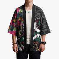 Hawaiian and Japanese Culture Kimono Crane Sakura Hibiscus Tropical Vibes