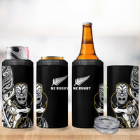 New Zealand Silver Fern Rugby 4 in 1 Can Cooler Tumbler All Black Maori Version Black LT14 - Polynesian Pride