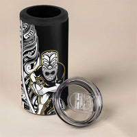 New Zealand Silver Fern Rugby 4 in 1 Can Cooler Tumbler All Black Maori Version Black LT14 - Polynesian Pride