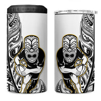 New Zealand Silver Fern Rugby 4 in 1 Can Cooler Tumbler All Black Maori Version White LT14 One Size: 16 oz White - Polynesian Pride