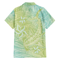 Baby Green Gradient Polynesia Family Matching Summer Maxi Dress and Hawaiian Shirt Hawaiian Tribal Hammerhead Shark Tattoo