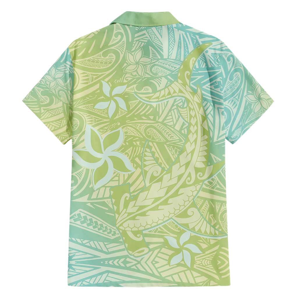 Baby Green Gradient Polynesia Hawaiian Shirt Hawaiian Tribal Hammerhead Shark Tattoo