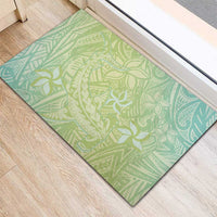 Baby Green Gradient Polynesia Rubber Doormat Hawaiian Tribal Hammerhead Shark Tattoo