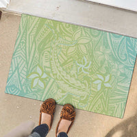 Baby Green Gradient Polynesia Rubber Doormat Hawaiian Tribal Hammerhead Shark Tattoo