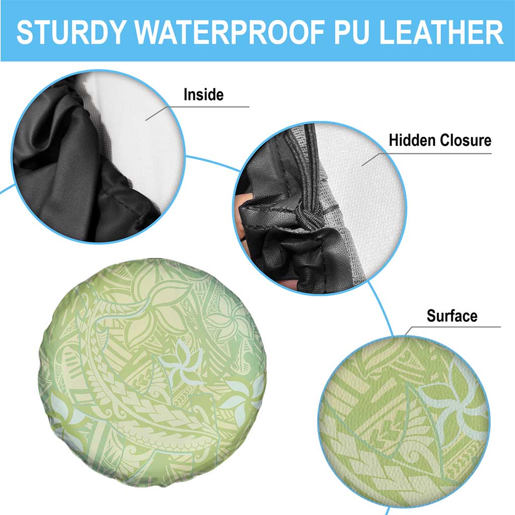 Baby Green Gradient Polynesia Spare Tire Cover Hawaiian Tribal Hammerhead Shark Tattoo