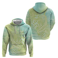 Baby Green Gradient Polynesia Zip Hoodie Hawaiian Tribal Hammerhead Shark Tattoo