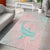 Baby Pink Gradient Polynesia Area Rug Hawaiian Tribal Hammerhead Shark Tattoo