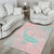 Baby Pink Gradient Polynesia Area Rug Hawaiian Tribal Hammerhead Shark Tattoo