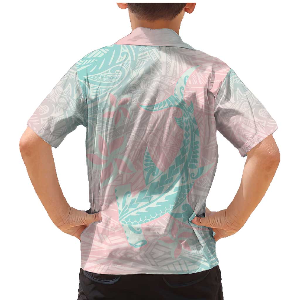 Baby Pink Gradient Polynesia Family Matching Mermaid Dress and Hawaiian Shirt Hawaiian Tribal Hammerhead Shark Tattoo LT14 - Polynesian Pride