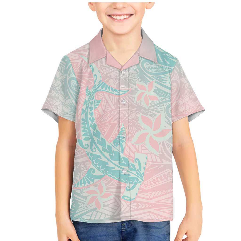 Baby Pink Gradient Polynesia Family Matching Mermaid Dress and Hawaiian Shirt Hawaiian Tribal Hammerhead Shark Tattoo LT14 Son's Shirt Baby Pink - Polynesian Pride