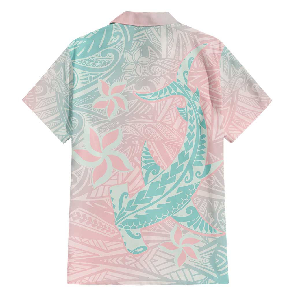 Baby Pink Gradient Polynesia Family Matching Short Sleeve Bodycon Dress and Hawaiian Shirt Hawaiian Tribal Hammerhead Shark Tattoo LT14 - Polynesian Pride