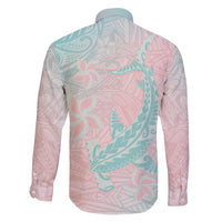Baby Pink Gradient Polynesia Family Matching Short Sleeve Bodycon Dress and Hawaiian Shirt Hawaiian Tribal Hammerhead Shark Tattoo LT14 - Polynesian Pride