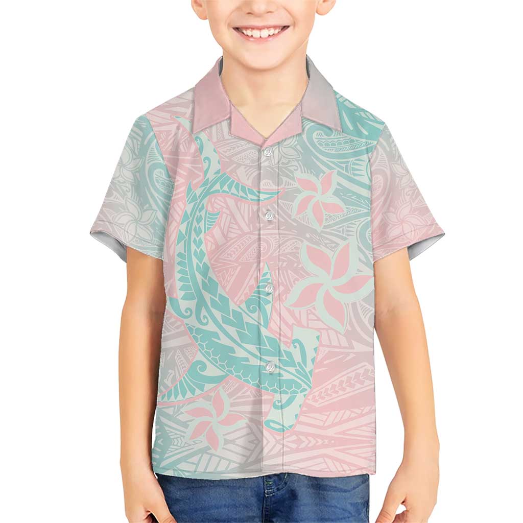 Baby Pink Gradient Polynesia Family Matching Short Sleeve Bodycon Dress and Hawaiian Shirt Hawaiian Tribal Hammerhead Shark Tattoo LT14 Son's Shirt Baby Pink - Polynesian Pride