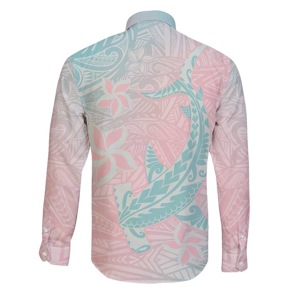 Baby Pink Gradient Polynesia Family Matching Summer Maxi Dress and Hawaiian Shirt Hawaiian Tribal Hammerhead Shark Tattoo
