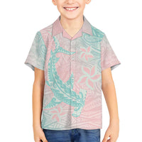 Baby Pink Gradient Polynesia Family Matching Tank Maxi Dress and Hawaiian Shirt Hawaiian Tribal Hammerhead Shark Tattoo