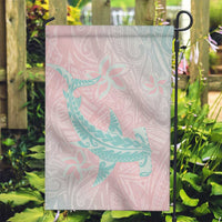 Baby Pink Gradient Polynesia Garden Flag Hawaiian Tribal Hammerhead Shark Tattoo