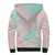 Baby Pink Gradient Polynesia Sherpa Hoodie Hawaiian Tribal Hammerhead Shark Tattoo