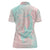 Baby Pink Gradient Polynesia Women Polo Shirt Hawaiian Tribal Hammerhead Shark Tattoo