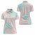 Baby Pink Gradient Polynesia Women Polo Shirt Hawaiian Tribal Hammerhead Shark Tattoo