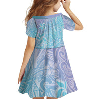 Baby Blue Gradient Polynesia Family Matching Off Shoulder Maxi Dress and Hawaiian Shirt Hawaiian Tribal Hammerhead Shark Tattoo