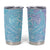 Baby Blue Gradient Polynesia Tumbler Cup Hawaiian Tribal Hammerhead Shark Tattoo