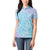 Baby Blue Gradient Polynesia Women Polo Shirt Hawaiian Tribal Hammerhead Shark Tattoo