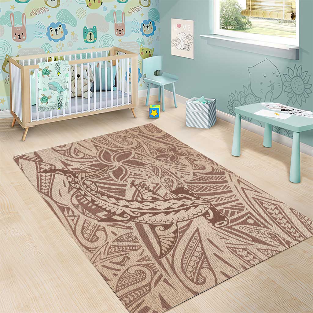 Pink Gradient Polynesia Area Rug Hawaiian Tribal Hammerhead Shark Tattoo