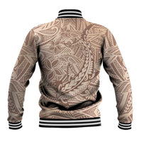 Pink Gradient Polynesia Baseball Jacket Hawaiian Tribal Hammerhead Shark Tattoo
