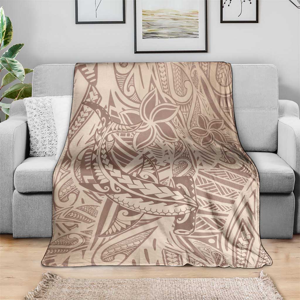 Pink Gradient Polynesia Blanket Hawaiian Tribal Hammerhead Shark Tattoo