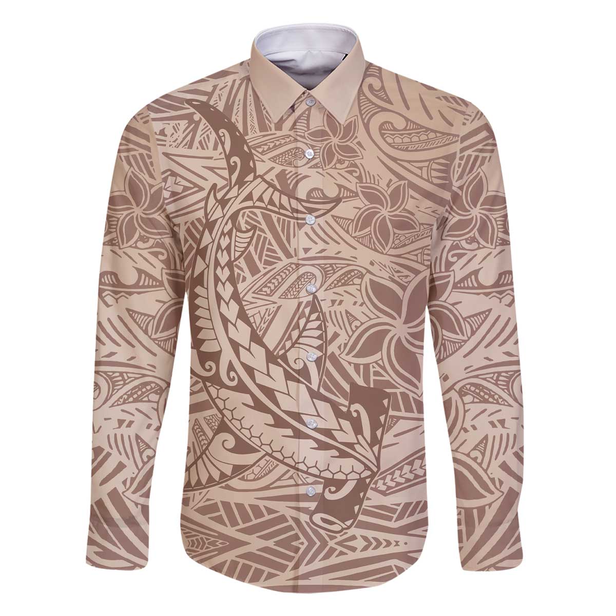 Pink Gradient Polynesia Family Matching Off The Shoulder Long Sleeve Dress and Hawaiian Shirt Hawaiian Tribal Hammerhead Shark Tattoo